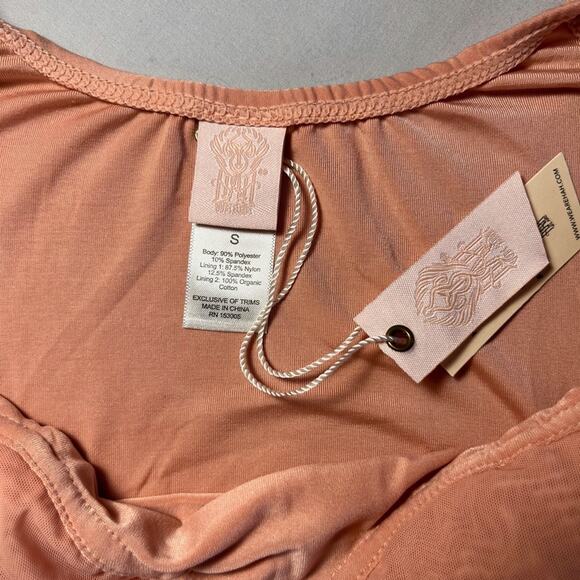 Free People We Are HAH Eyes on Top Bodysuit Nude Pink Size S NWT - Picture 6 of 6